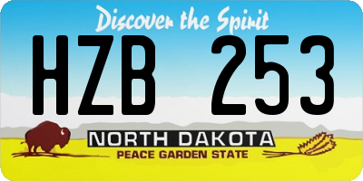 ND license plate HZB253
