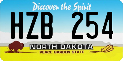 ND license plate HZB254