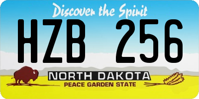 ND license plate HZB256