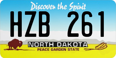 ND license plate HZB261