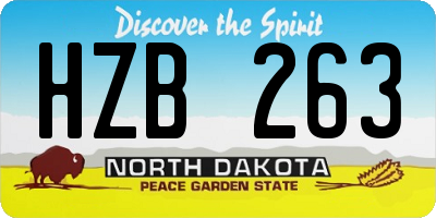 ND license plate HZB263
