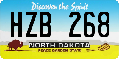 ND license plate HZB268