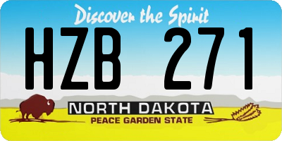 ND license plate HZB271