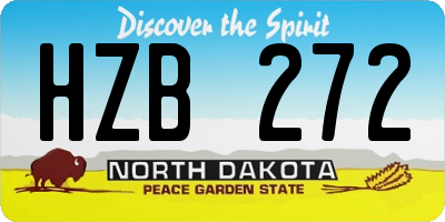 ND license plate HZB272