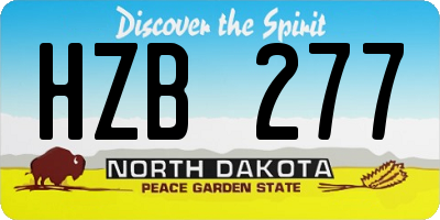 ND license plate HZB277