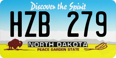 ND license plate HZB279