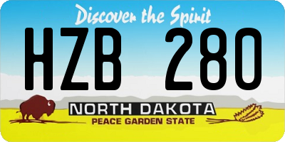 ND license plate HZB280