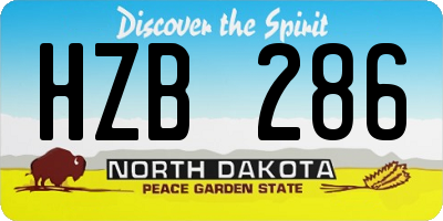 ND license plate HZB286