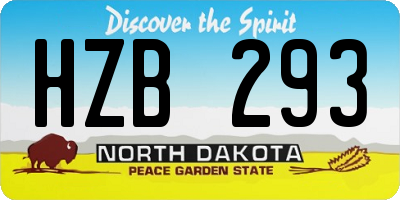 ND license plate HZB293