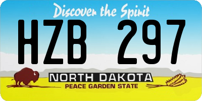 ND license plate HZB297