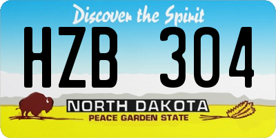 ND license plate HZB304