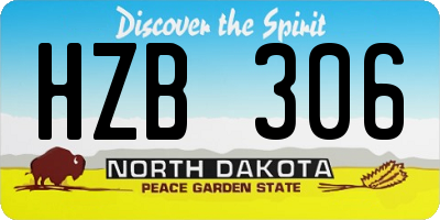 ND license plate HZB306