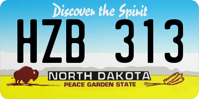 ND license plate HZB313