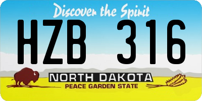 ND license plate HZB316