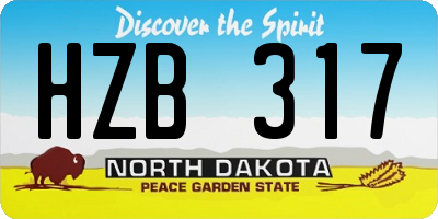 ND license plate HZB317