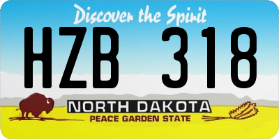 ND license plate HZB318