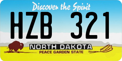 ND license plate HZB321