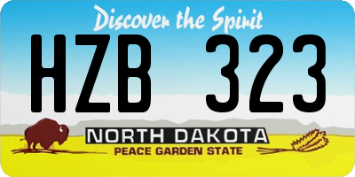 ND license plate HZB323