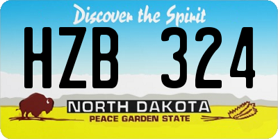 ND license plate HZB324