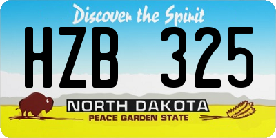ND license plate HZB325