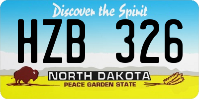 ND license plate HZB326