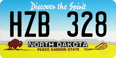 ND license plate HZB328