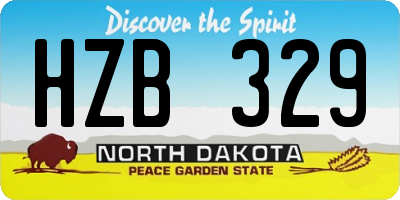 ND license plate HZB329