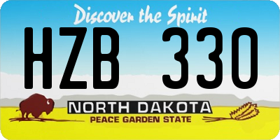 ND license plate HZB330