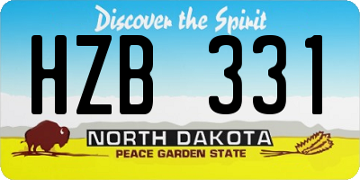 ND license plate HZB331