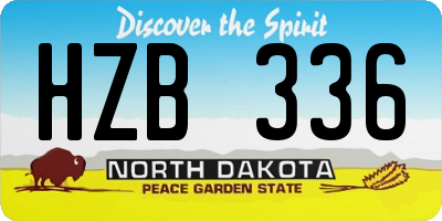 ND license plate HZB336