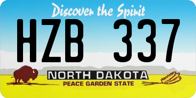 ND license plate HZB337