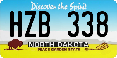 ND license plate HZB338