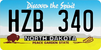ND license plate HZB340