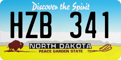 ND license plate HZB341