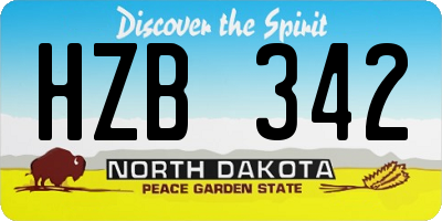 ND license plate HZB342