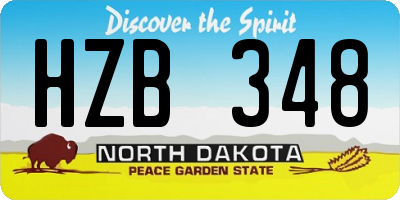 ND license plate HZB348