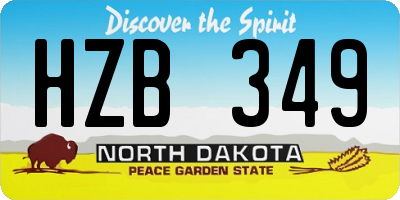 ND license plate HZB349