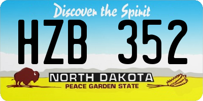 ND license plate HZB352
