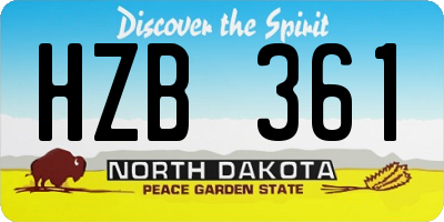 ND license plate HZB361