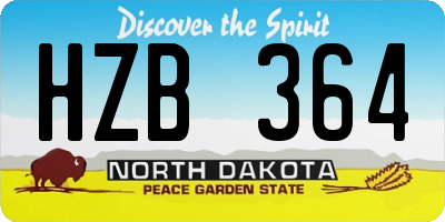 ND license plate HZB364