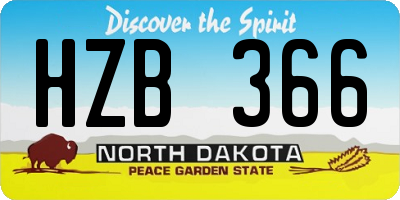 ND license plate HZB366