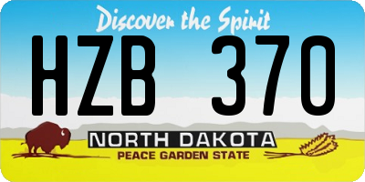 ND license plate HZB370