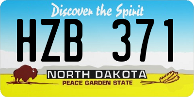 ND license plate HZB371