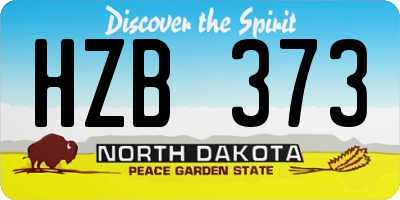 ND license plate HZB373