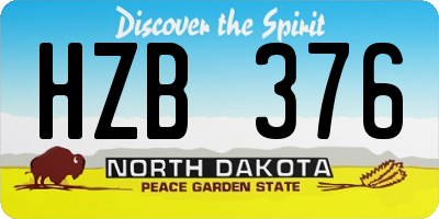 ND license plate HZB376