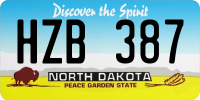 ND license plate HZB387