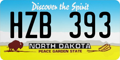 ND license plate HZB393