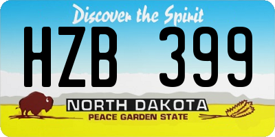 ND license plate HZB399