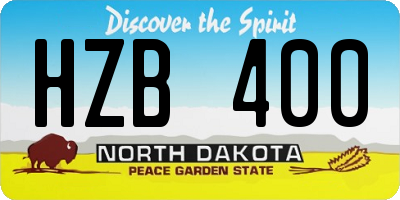 ND license plate HZB400
