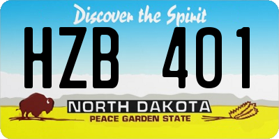 ND license plate HZB401